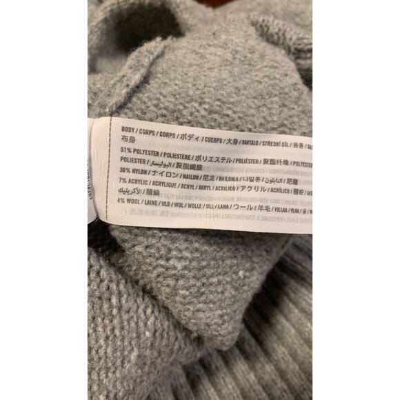 Abercrombie & Fitch S Y2K Wool Knit Winter Sweater Gray Turtleneck - Picture 7 of 7